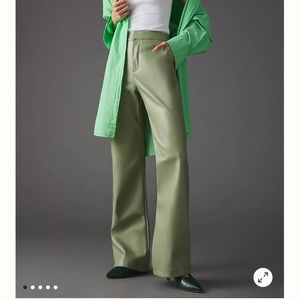 Faux leather flare pants